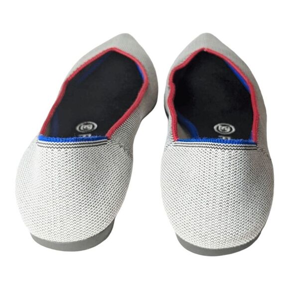 ROTHY'S The Point "Grey Point Red Piping' Flats - Picture 6 of 10